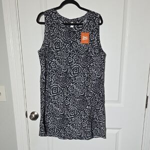 RipSkirt Night Bloom Black & Gray Floral Sleeveless Dress